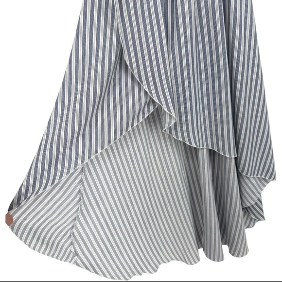 Show Me Your Mumu navy and white striped off the shoulder maxi dress. Size L - Picture 9 of 11